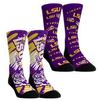 Unisex Rock Em LSU Tigers Two-Piece Team Blast Crew Socks Set