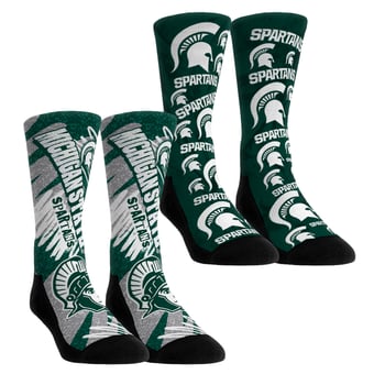 Unisex Rock Em Michigan State Spartans Two-Piece Team Blast Crew Socks Set