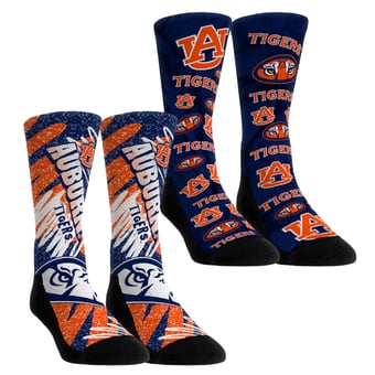 Unisex Rock Em Auburn Tigers Two-Piece Team Blast Crew Socks Set