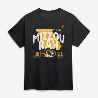 Men's Black Missouri Tigers vs. Kansas Jayhawks Score T-Shirt