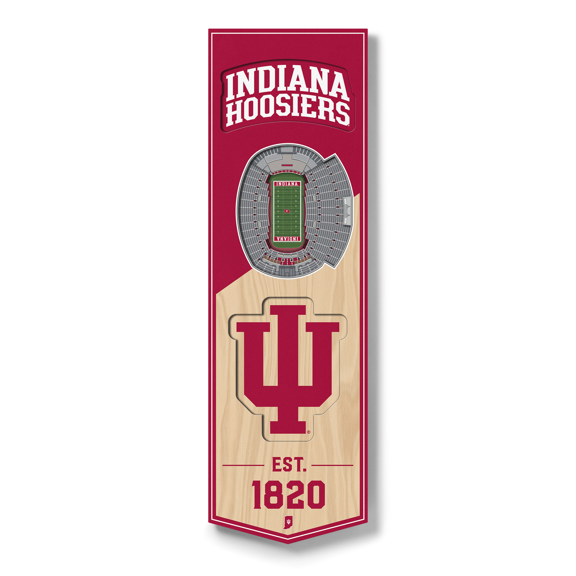 Indiana Hoosiers 6" x 19" 3D StadiumView Banner