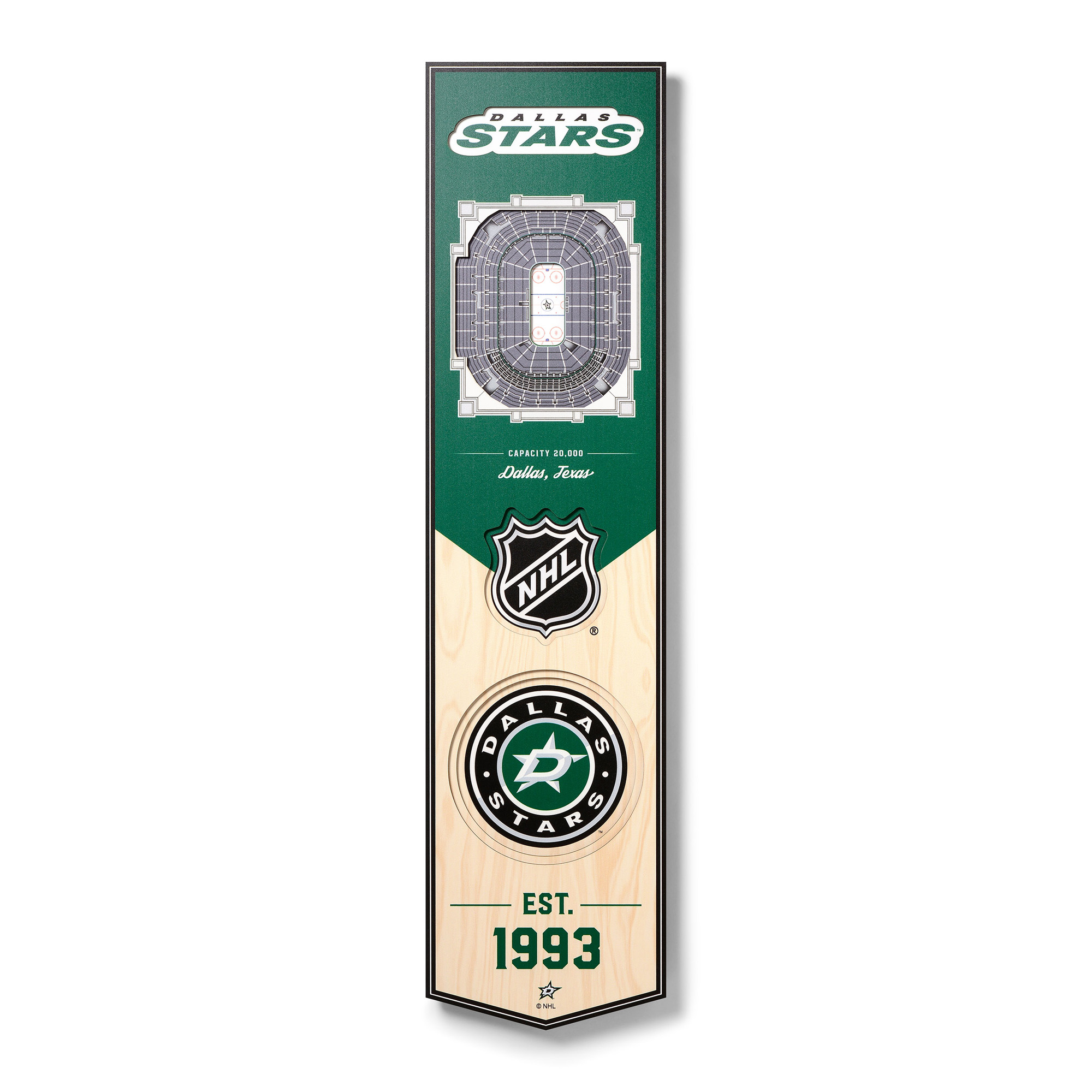 Fanpoint Dallas Stars 8" x 32" 3D StadiumView Banner
