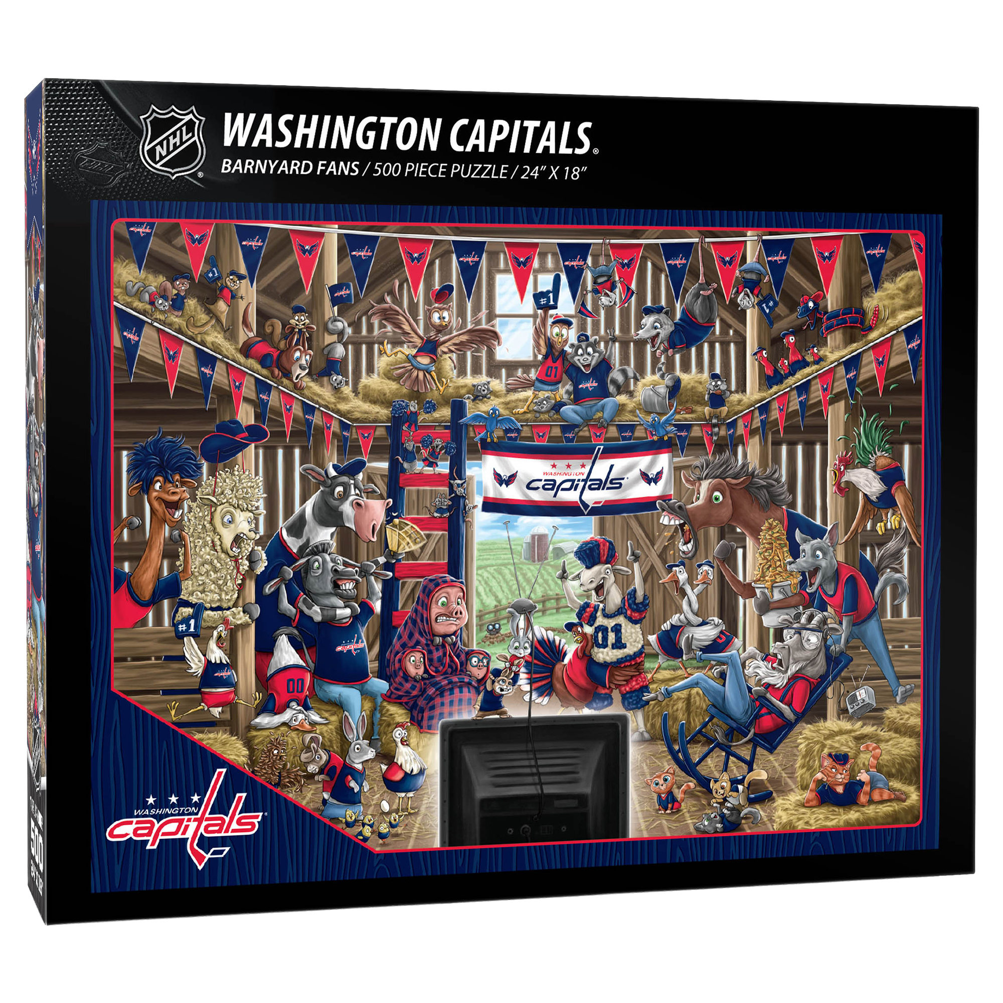 Fanpoint Washington Capitals 18" x 24" Barnyard Fans 500-Piece Puzzle