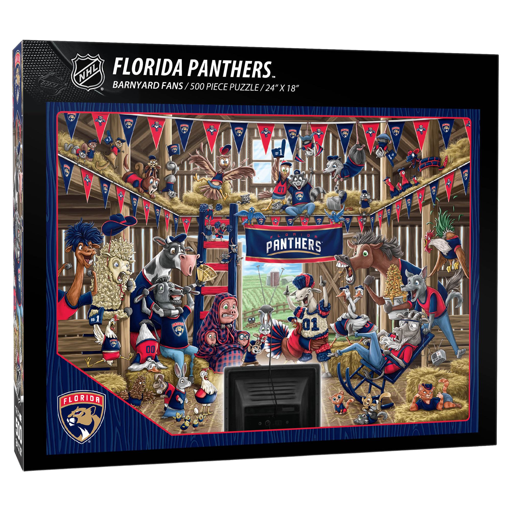 Fanpoint Florida Panthers 18" x 24" Barnyard Fans 500-Piece Puzzle