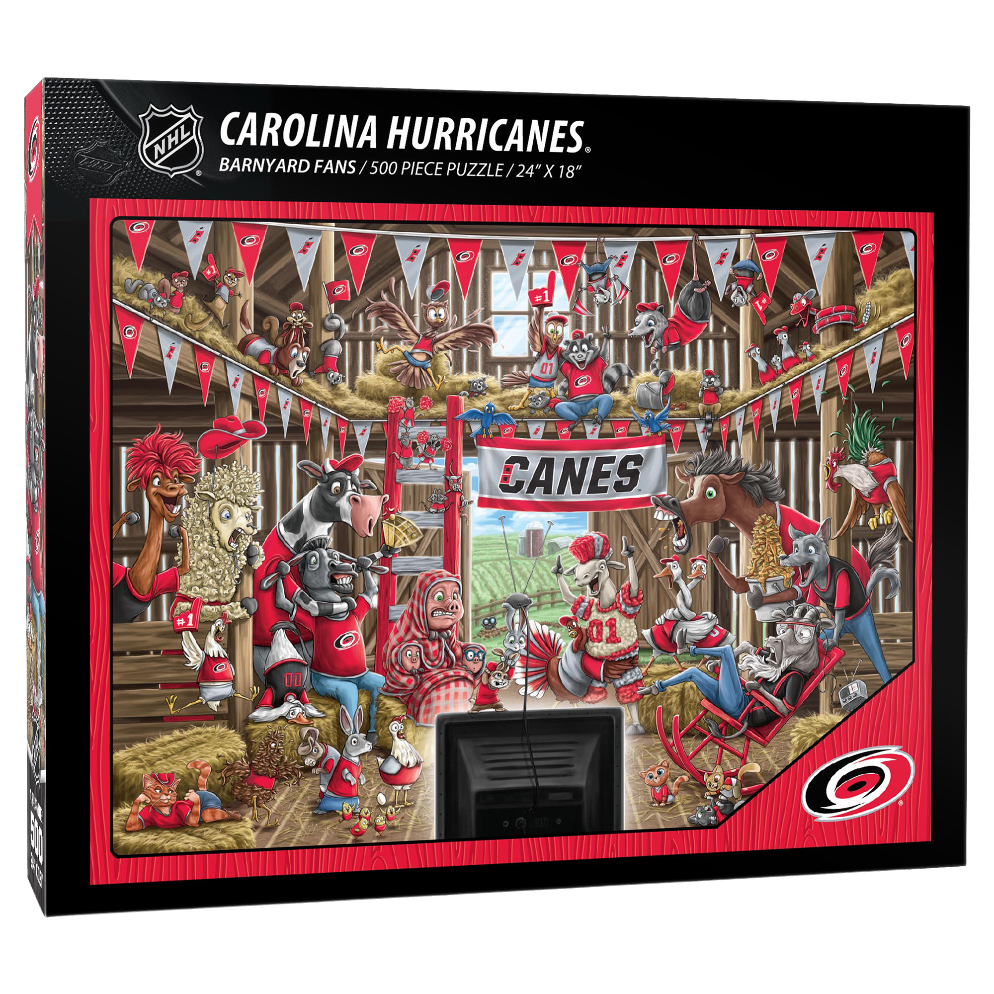 Fanpoint Carolina Hurricanes 18" x 24" Barnyard Fans 500-Piece Puzzle