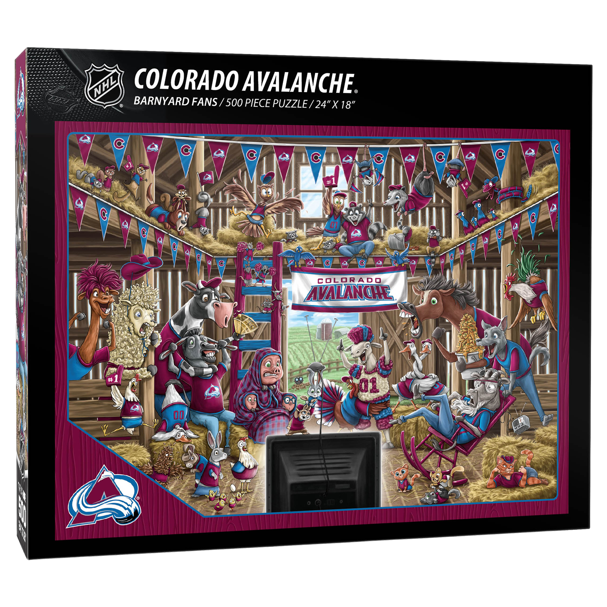 Fanpoint Colorado Avalanche 18" x 24" Barnyard Fans 500-Piece Puzzle