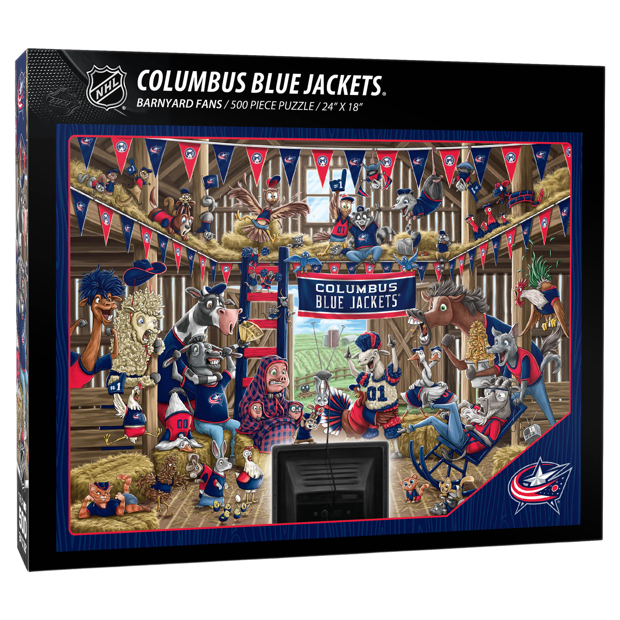 Fanpoint Columbus Blue Jackets 18" x 24" Barnyard Fans 500-Piece Puzzle