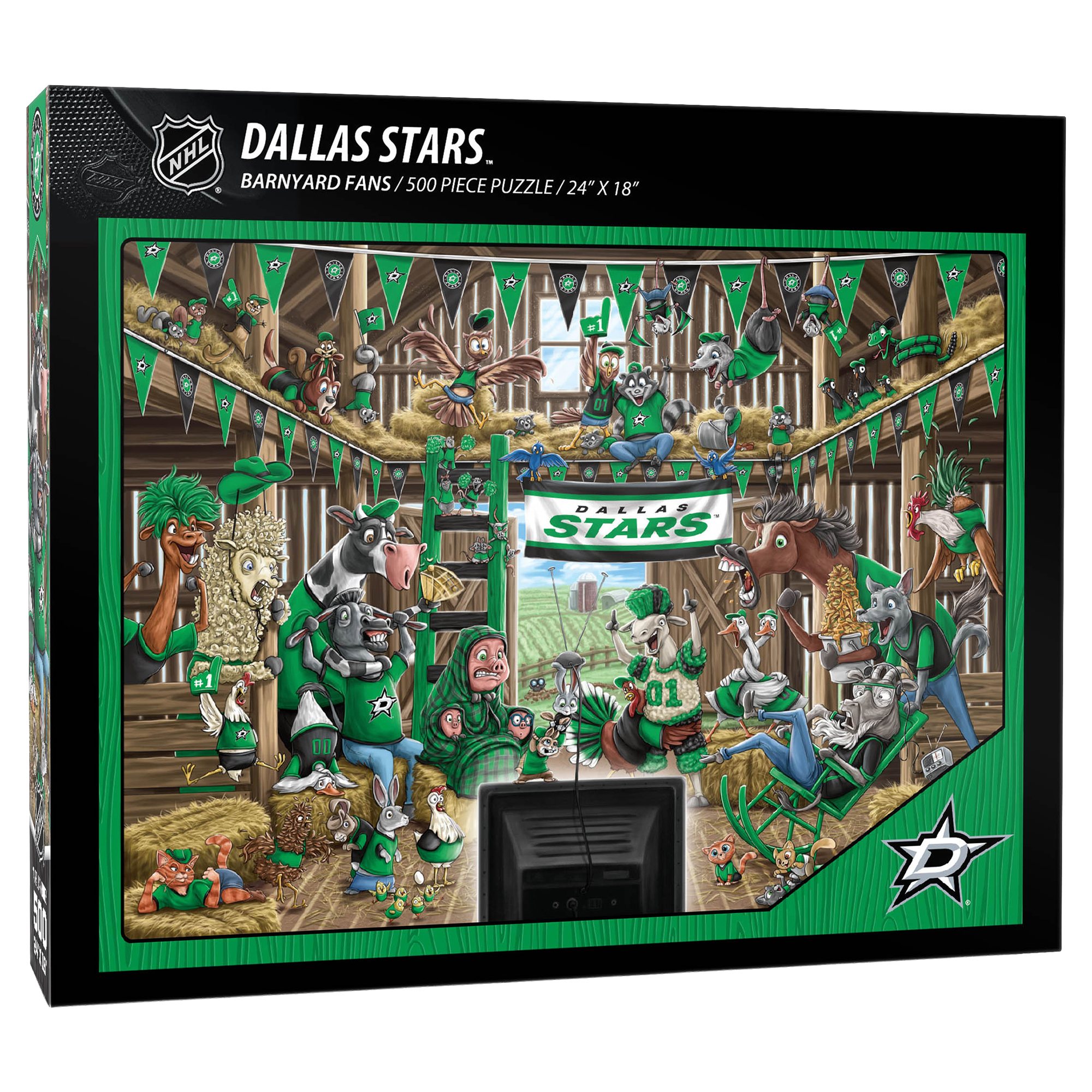 Fanpoint Dallas Stars 18" x 24" Barnyard Fans 500-Piece Puzzle