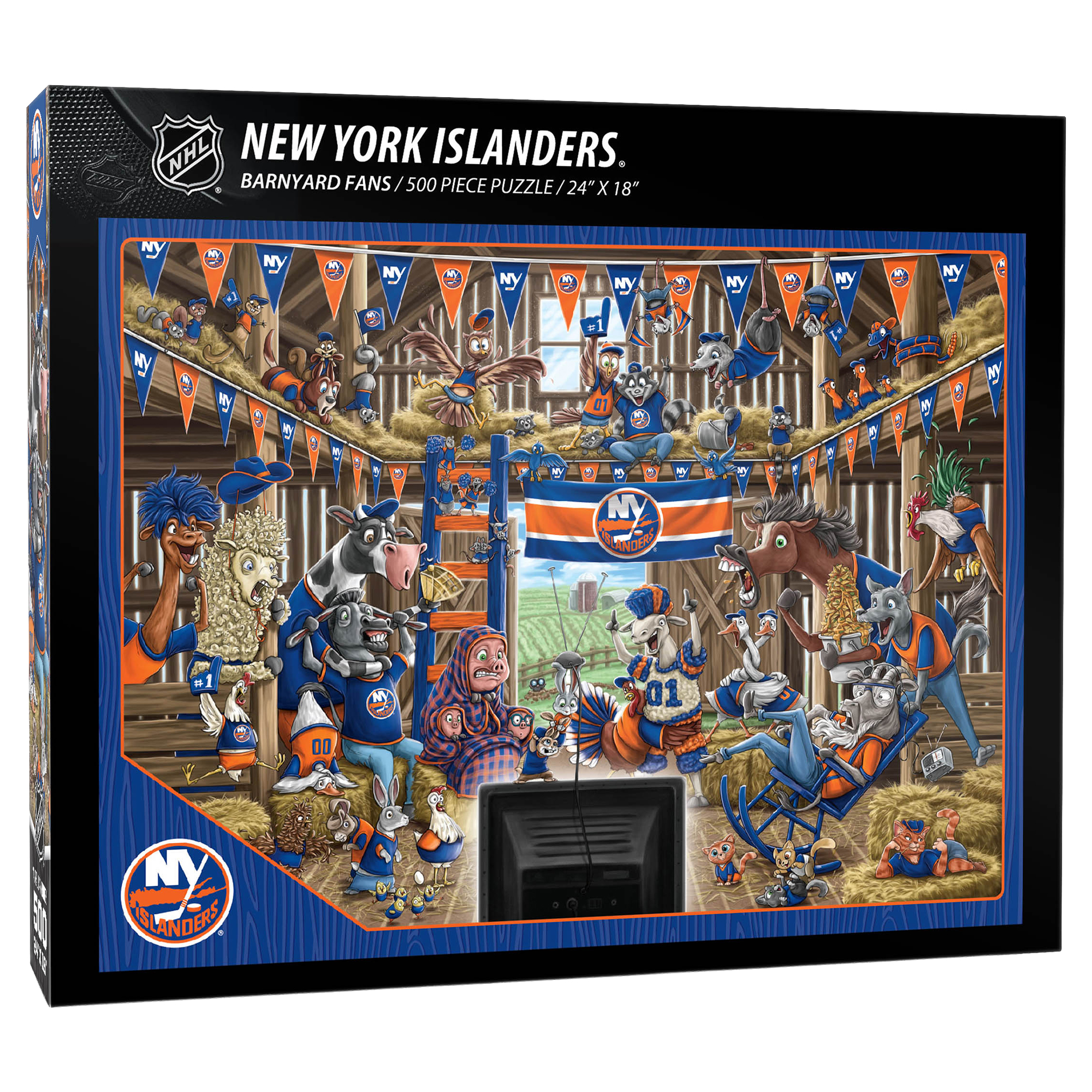 Fanpoint New York Islanders 18" x 24" Barnyard Fans 500-Piece Puzzle