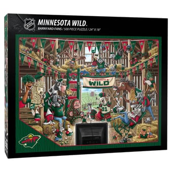 "Fanpoint Minnesota Wild 18"" x 24"" Barnyard Fans 500-Piece Puzzle"