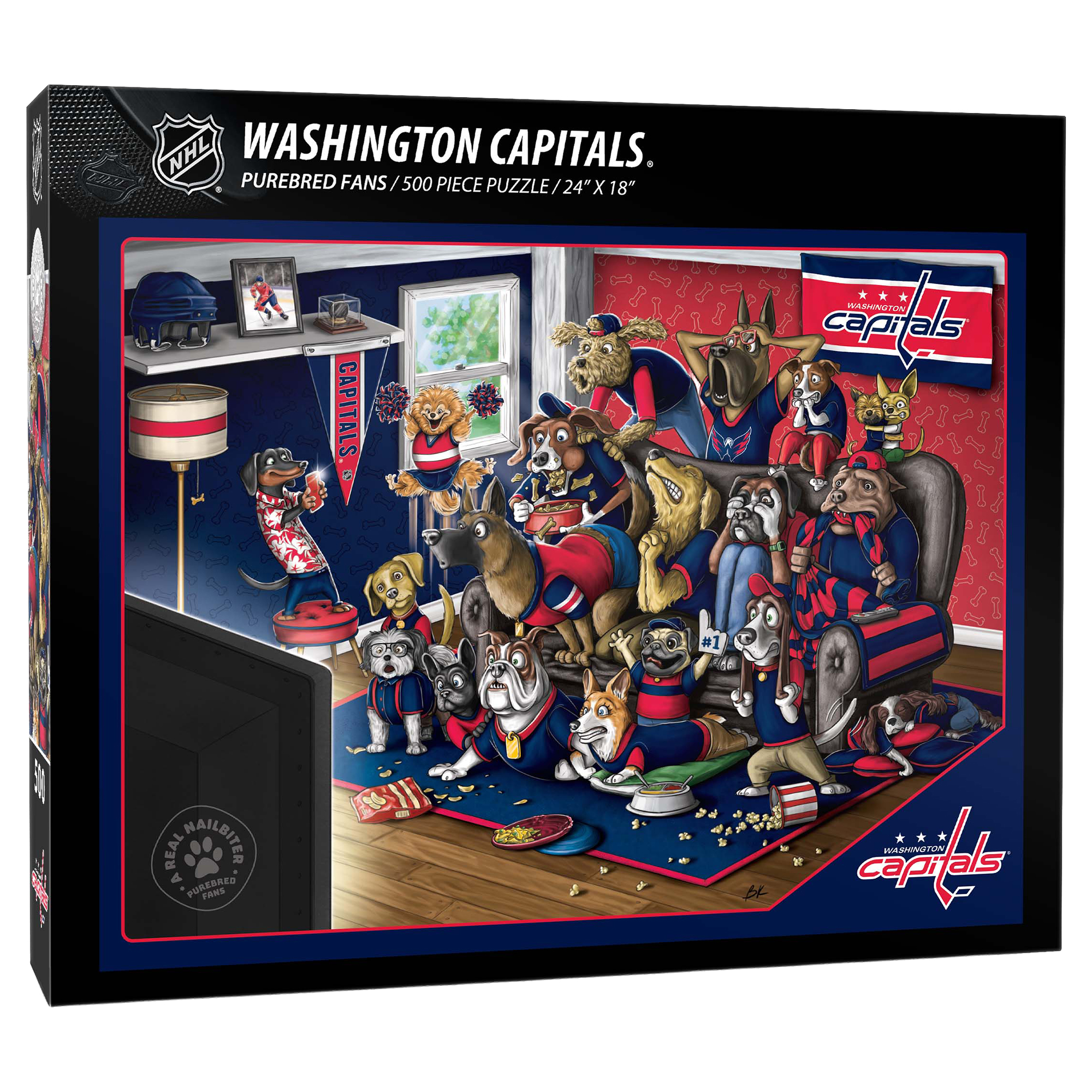 Fanpoint Washington Capitals Purebred Fans 18" x 24" A Real Nailbiter 500-Piece Puzzle