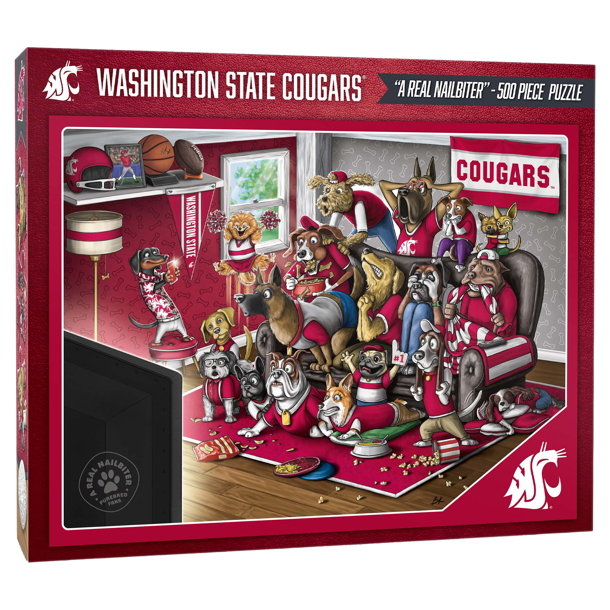 Fanpoint Washington State Cougars Purebred Fans 18" x 24" A Real Nailbiter 500-Piece Puzzle