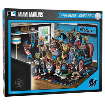 Fanpoint Miami Marlins Purebred Fans 18" x 24" A Real Nailbiter 500-Piece Puzzle
