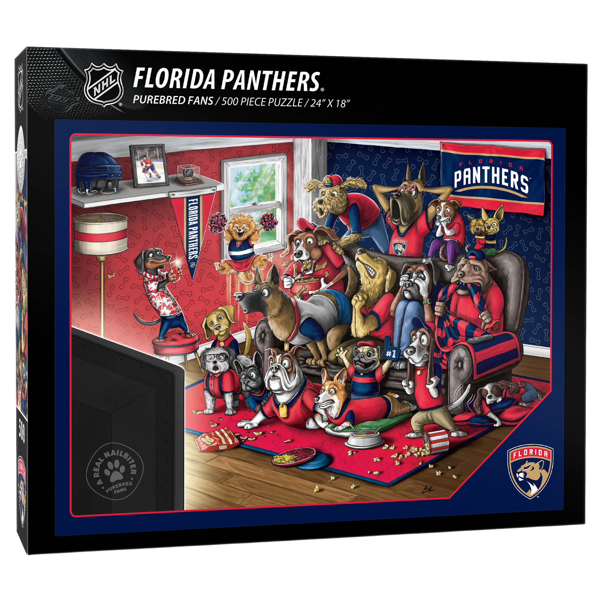 Fanpoint Florida Panthers Purebred Fans 18" x 24" A Real Nailbiter 500-Piece Puzzle