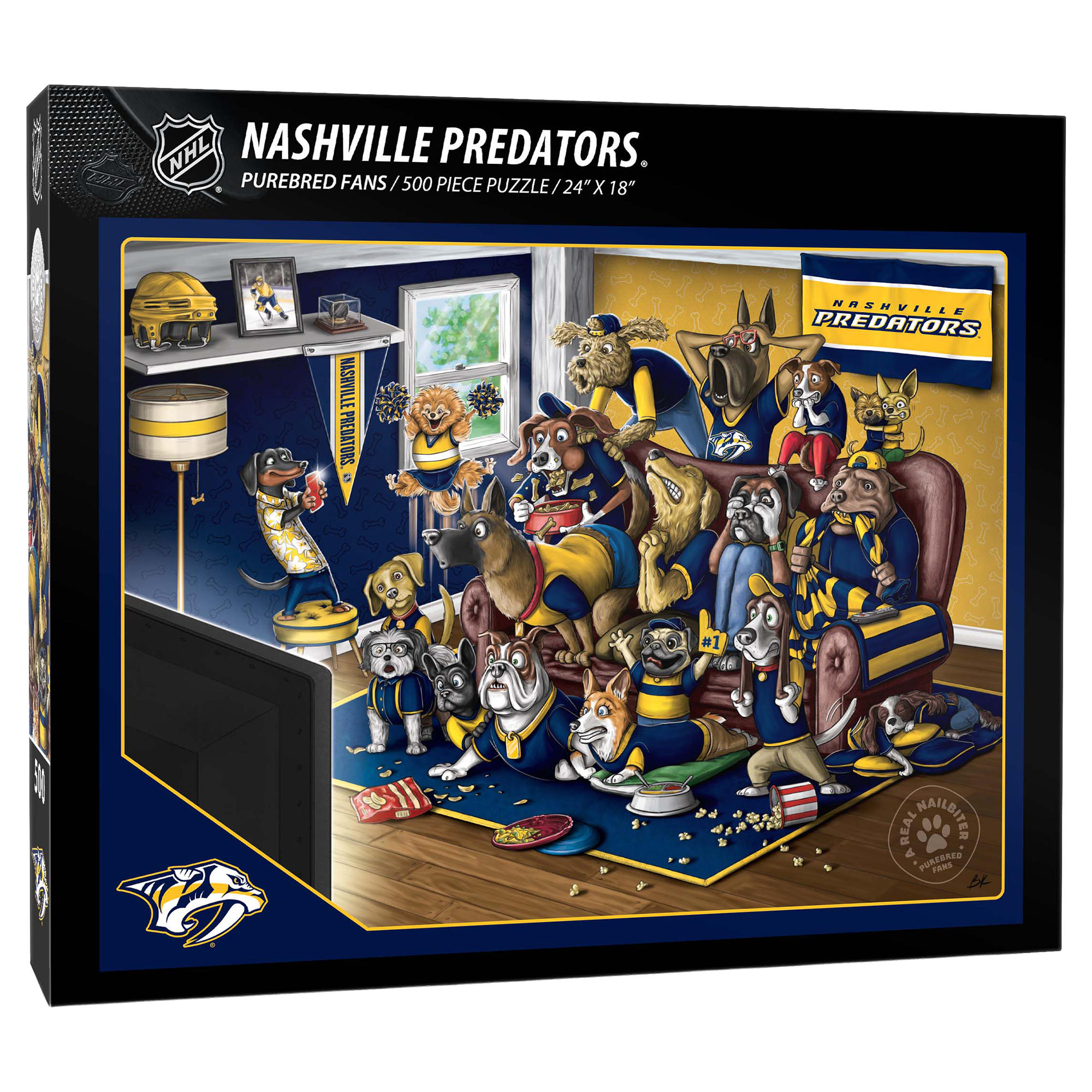 Fanpoint Nashville Predators Purebred Fans 18" x 24" A Real Nailbiter 500-Piece Puzzle