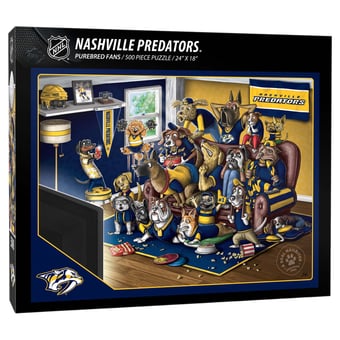 Fanpoint Nashville Predators Purebred Fans 18" x 24" A Real Nailbiter 500-Piece Puzzle