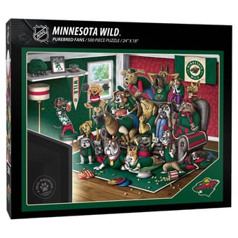 Fanpoint Minnesota Wild Purebred Fans 18" x 24" A Real Nailbiter 500-Piece Puzzle