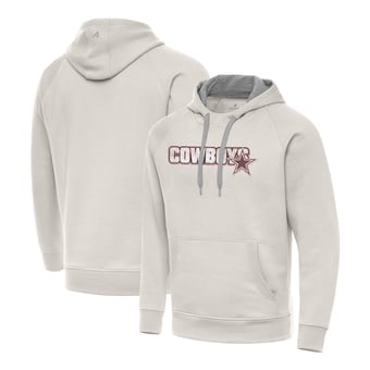 Men's Antigua Cream Dallas Cowboys Woodland Camo Victory Hoodie