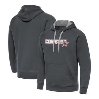Men's Antigua Charcoal Dallas Cowboys Woodland Camo Victory Hoodie