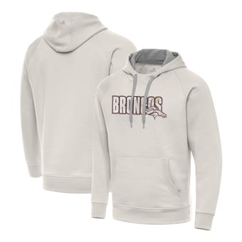 Men's Antigua Cream Denver Broncos Woodland Camo Victory Hoodie