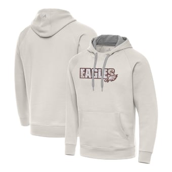 Men's Antigua Cream Philadelphia Eagles Woodland Camo Victory Hoodie