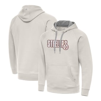 Men's Antigua Cream Pittsburgh Steelers Woodland Camo Victory Hoodie