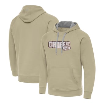 Men's Antigua Khaki Kansas City Chiefs Woodland Camo Victory Hoodie