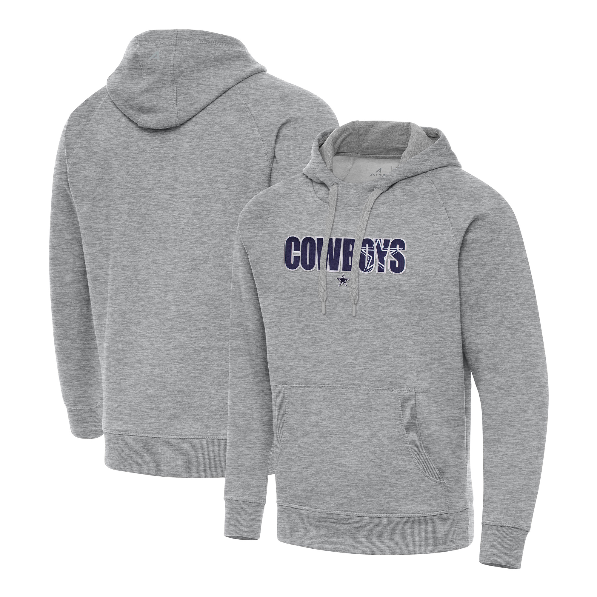 Men's Antigua Heather Gray Dallas Cowboys Impact Victory Hoodie