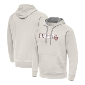 Men's Antigua Cream Las Vegas Raiders Woodland Camo Victory Hoodie