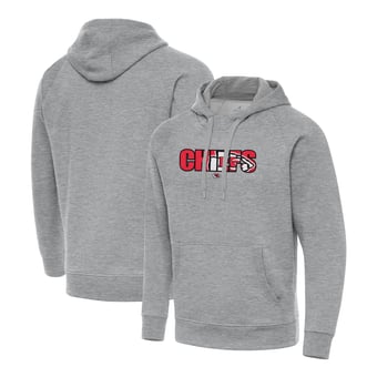 Men's Antigua Heather Gray Kansas City Chiefs Impact Victory Hoodie