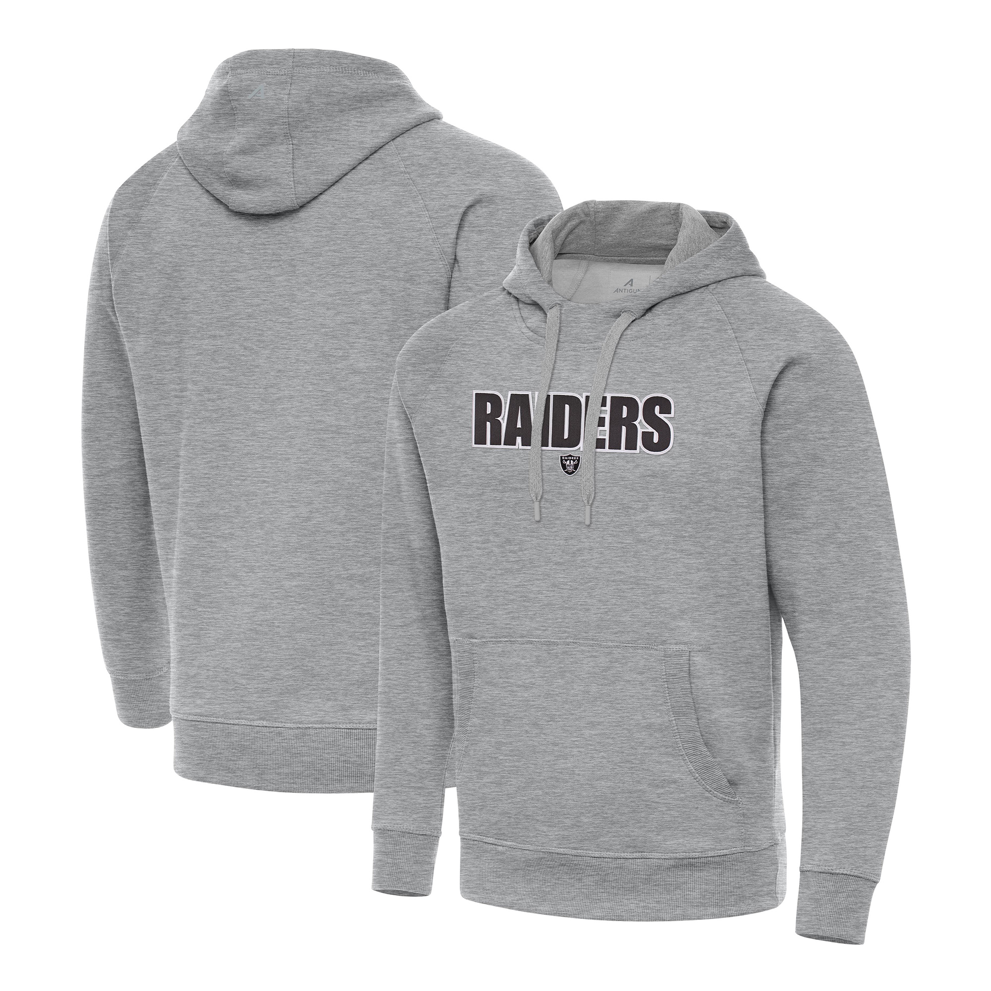 Men's Antigua Heather Gray Las Vegas Raiders Impact Victory Hoodie