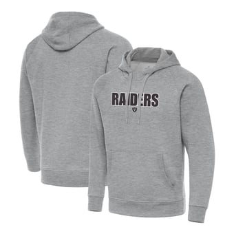 Men's Antigua Heather Gray Las Vegas Raiders Impact Victory Hoodie