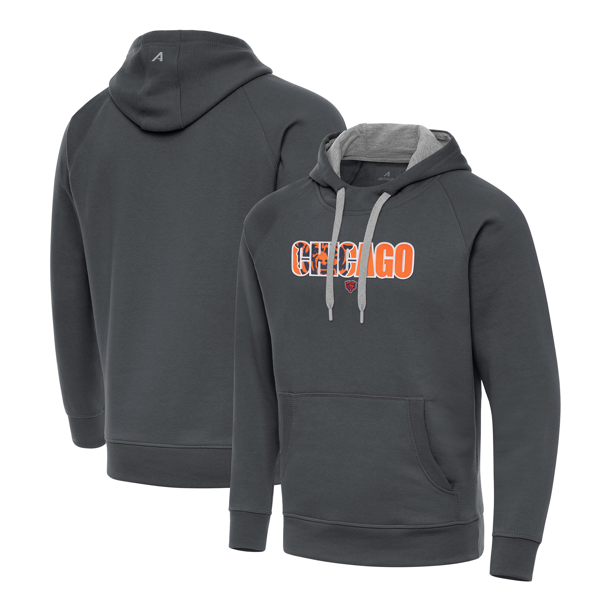 Men's Antigua Charcoal Chicago Bears Impact Victory Hoodie