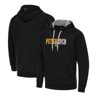Men's Antigua Black Pittsburgh Steelers Impact Victory Hoodie