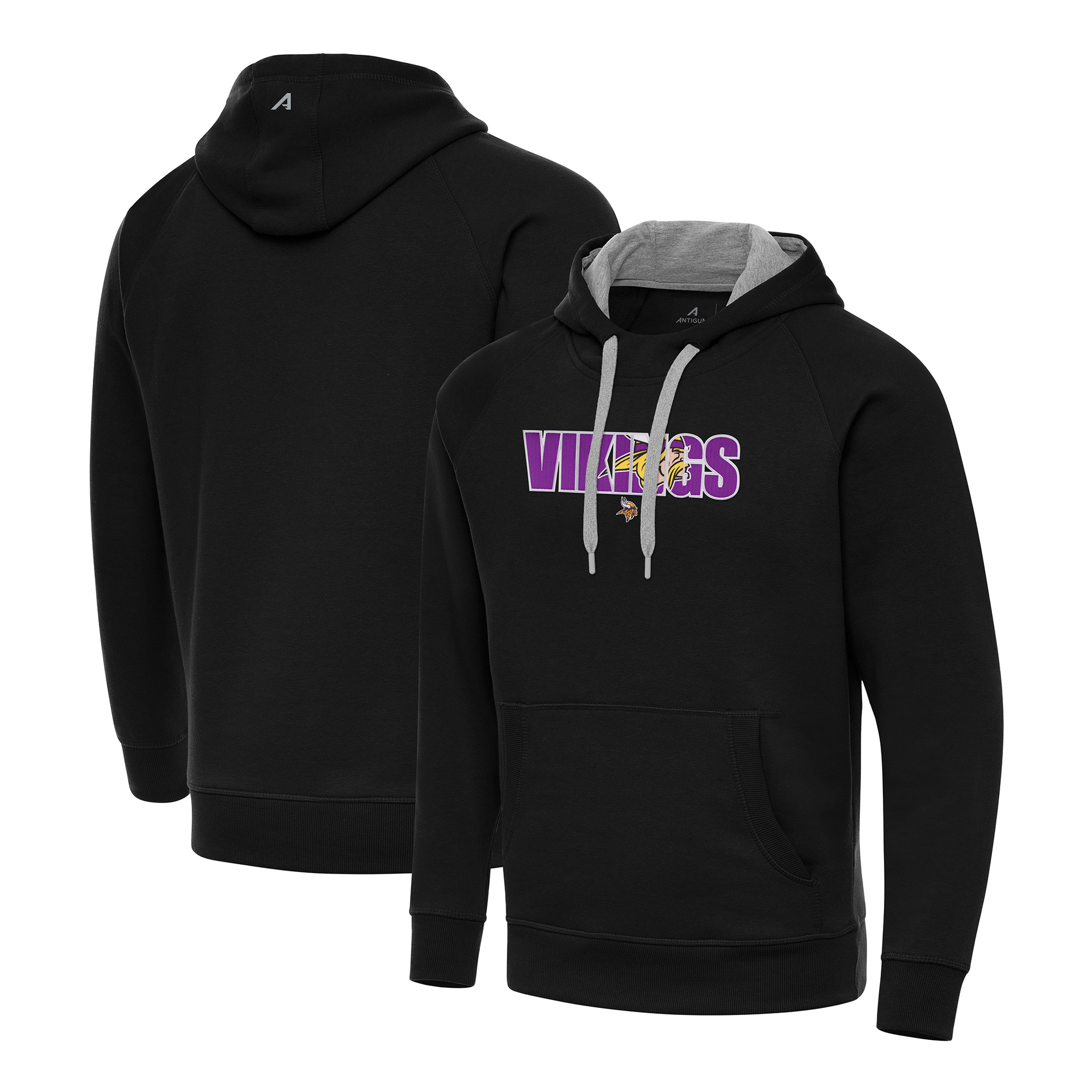 Men's Antigua Black Minnesota Vikings Impact Victory Hoodie