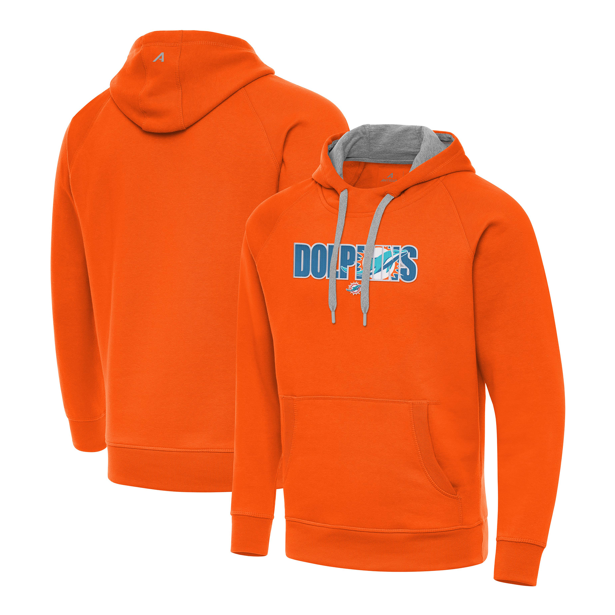 Men's Antigua Orange Miami Dolphins Impact Victory Hoodie