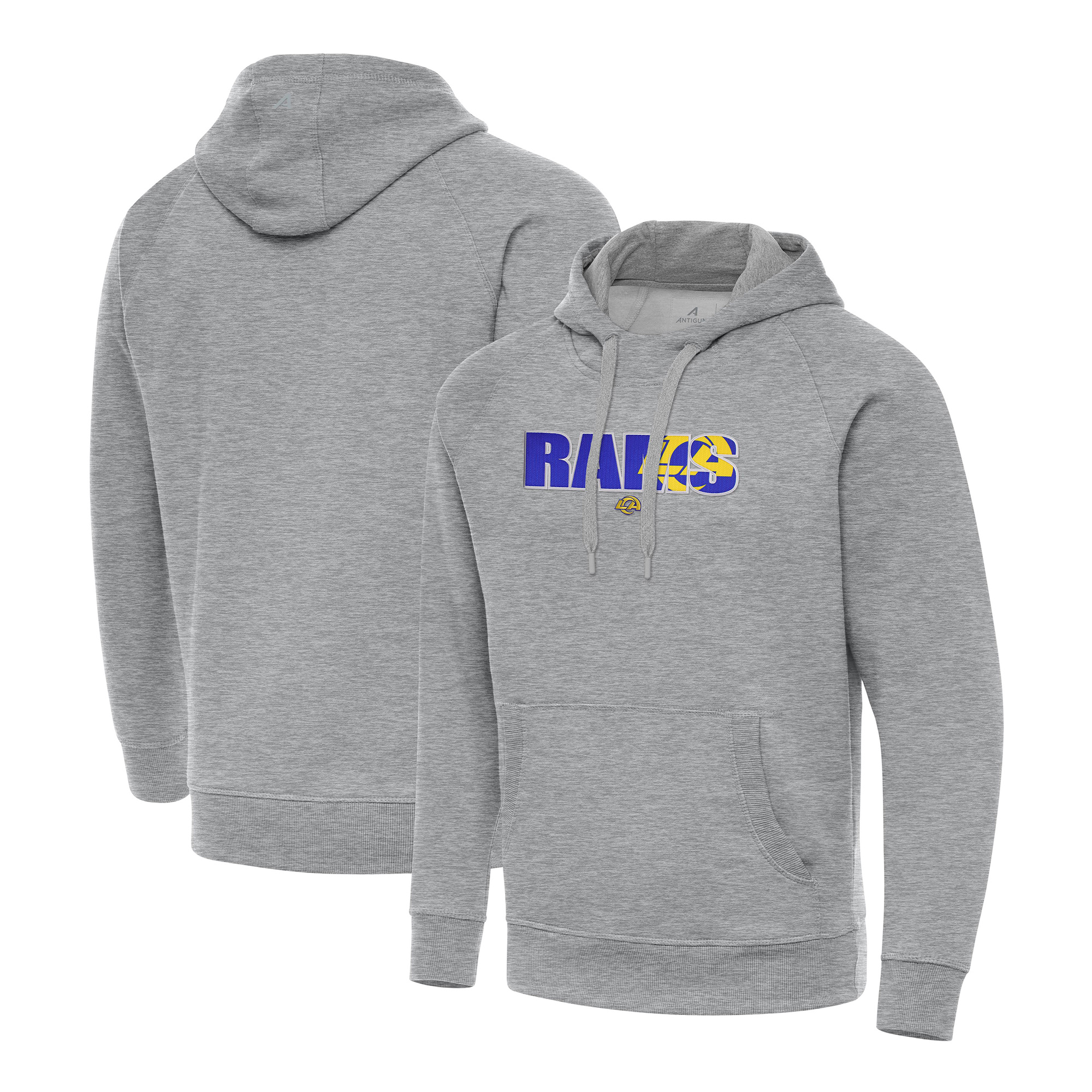 Men's Antigua Heather Gray Los Angeles Rams Impact Victory Hoodie