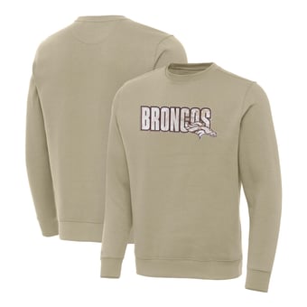 Men's Antigua Khaki Denver Broncos Woodland Camo Victory Sweatshirt