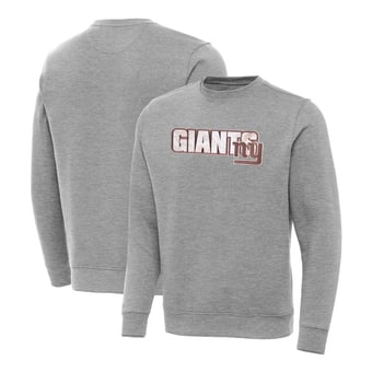 Men's Antigua Heather Gray New York Giants Woodland Camo Victory Sweatshirt