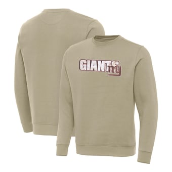Men's Antigua Khaki New York Giants Woodland Camo Victory Sweatshirt