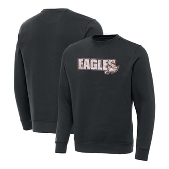 Men's Antigua Charcoal Philadelphia Eagles Woodland Camo Victory Sweatshirt