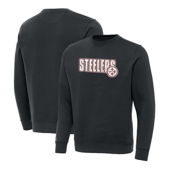Men's Antigua Charcoal Pittsburgh Steelers Woodland Camo Victory Sweatshirt