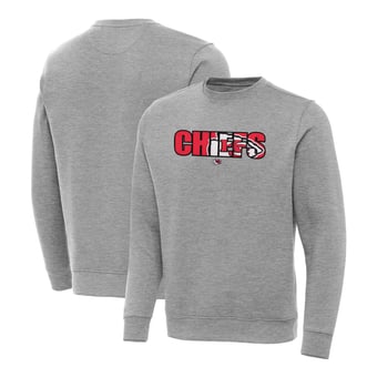 Men's Antigua Heather Gray Kansas City Chiefs Impact Victory Sweatshirt