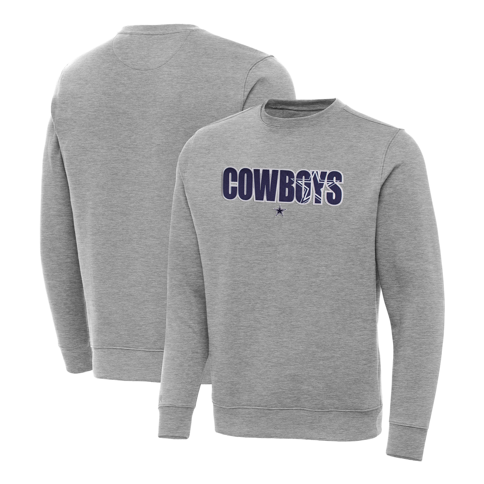 Men's Antigua Heather Gray Dallas Cowboys Impact Victory Sweatshirt