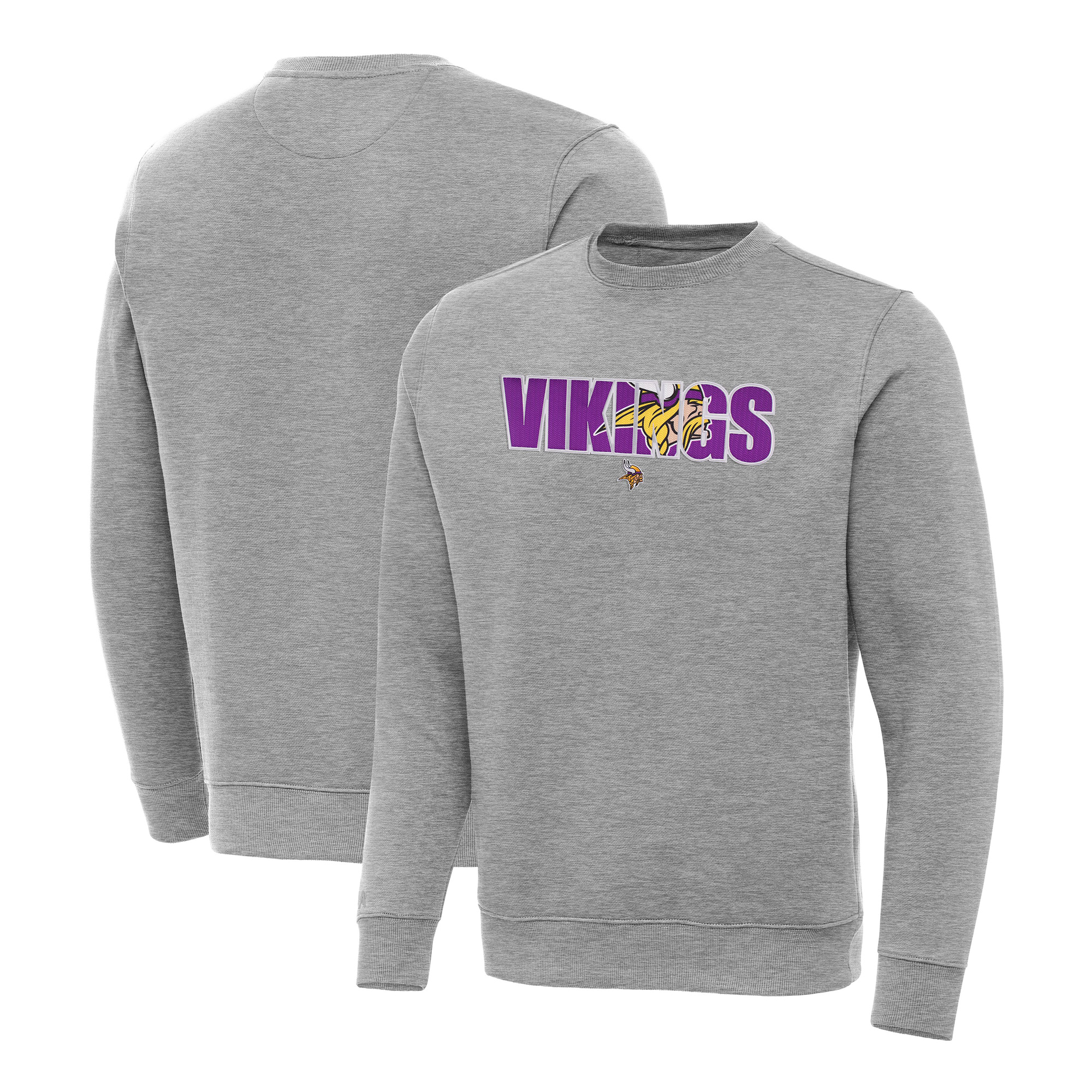 Men's Antigua Heather Gray Minnesota Vikings Impact Victory Sweatshirt