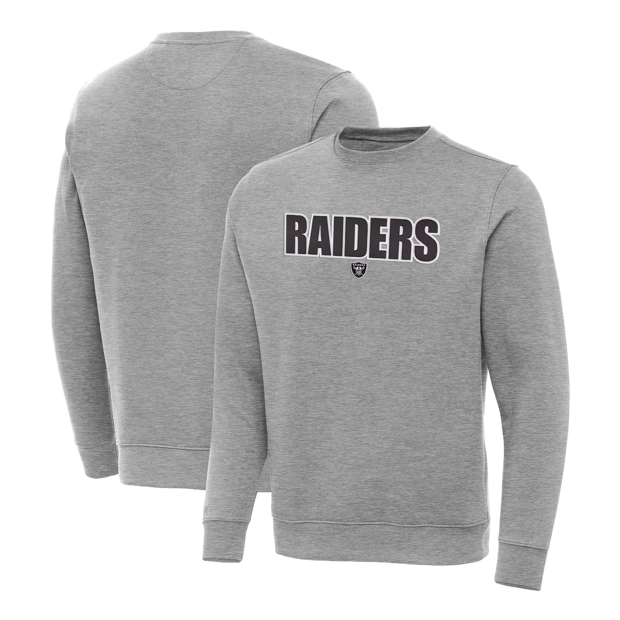 Men's Antigua Heather Gray Las Vegas Raiders Impact Victory Sweatshirt
