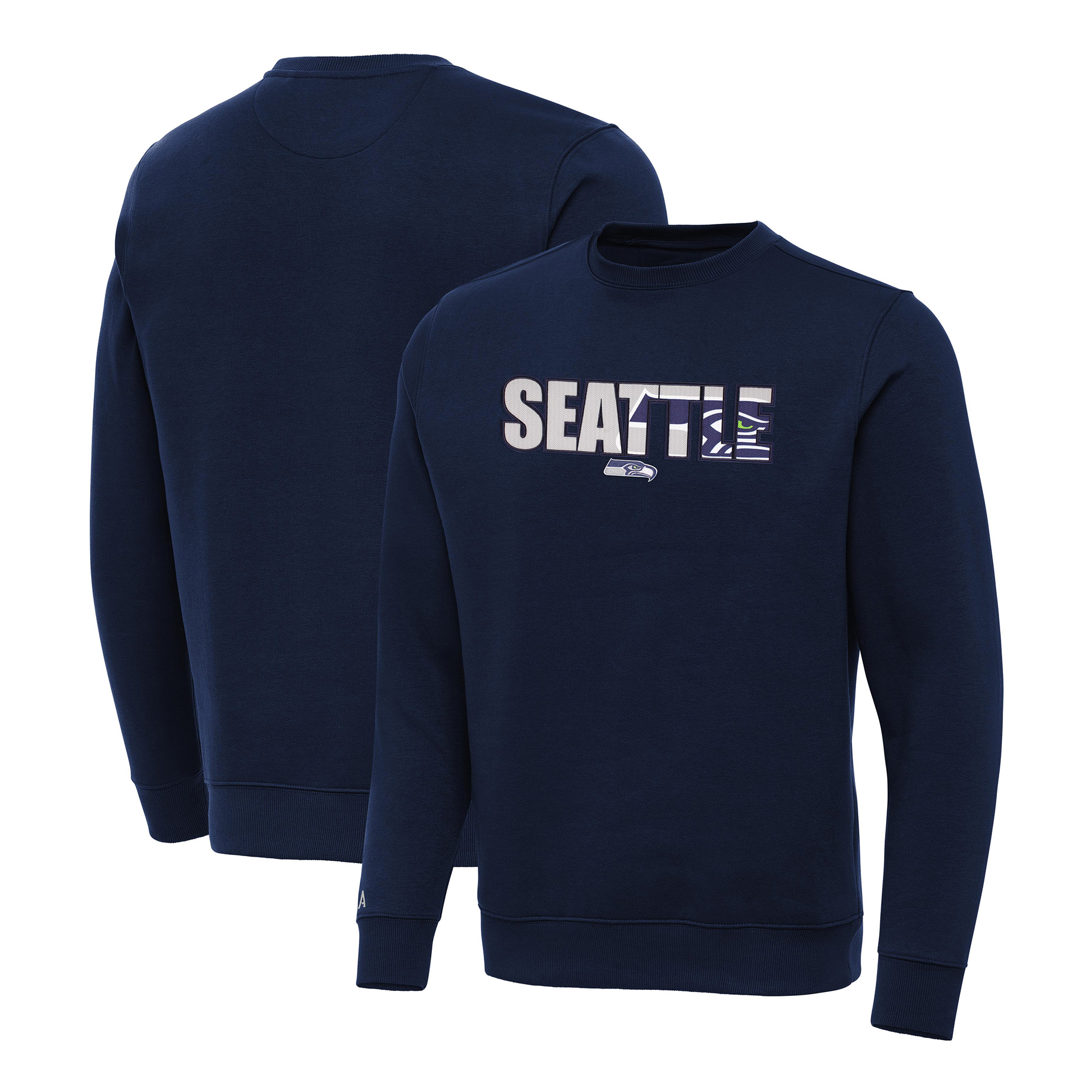Men's Antigua College Navy Seattle Seahawks Impact Victory Sweatshirt