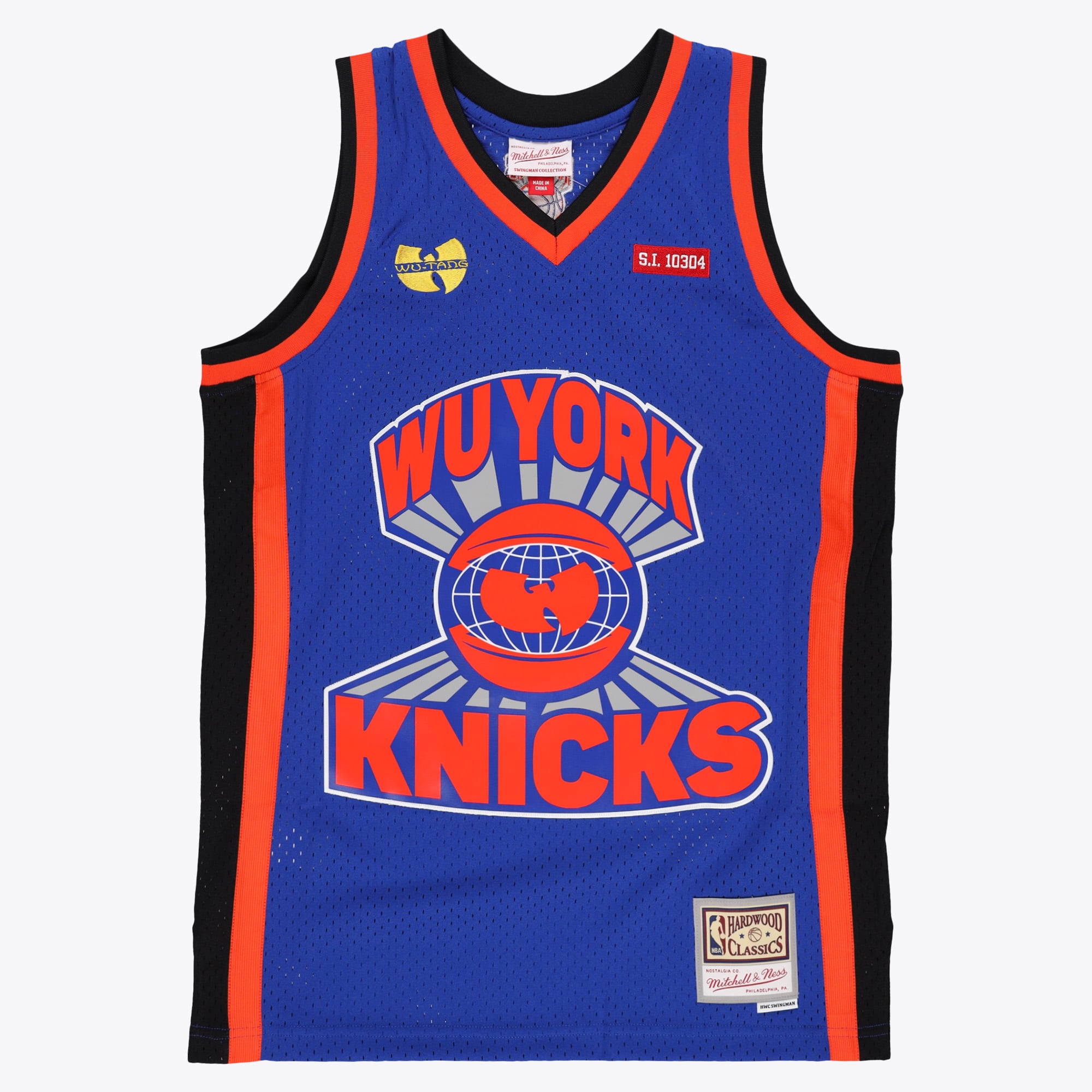 New York Knicks Mitchell & Ness X Wu Tang Shaolin BR NBA Remix Jersey – Royal Blue