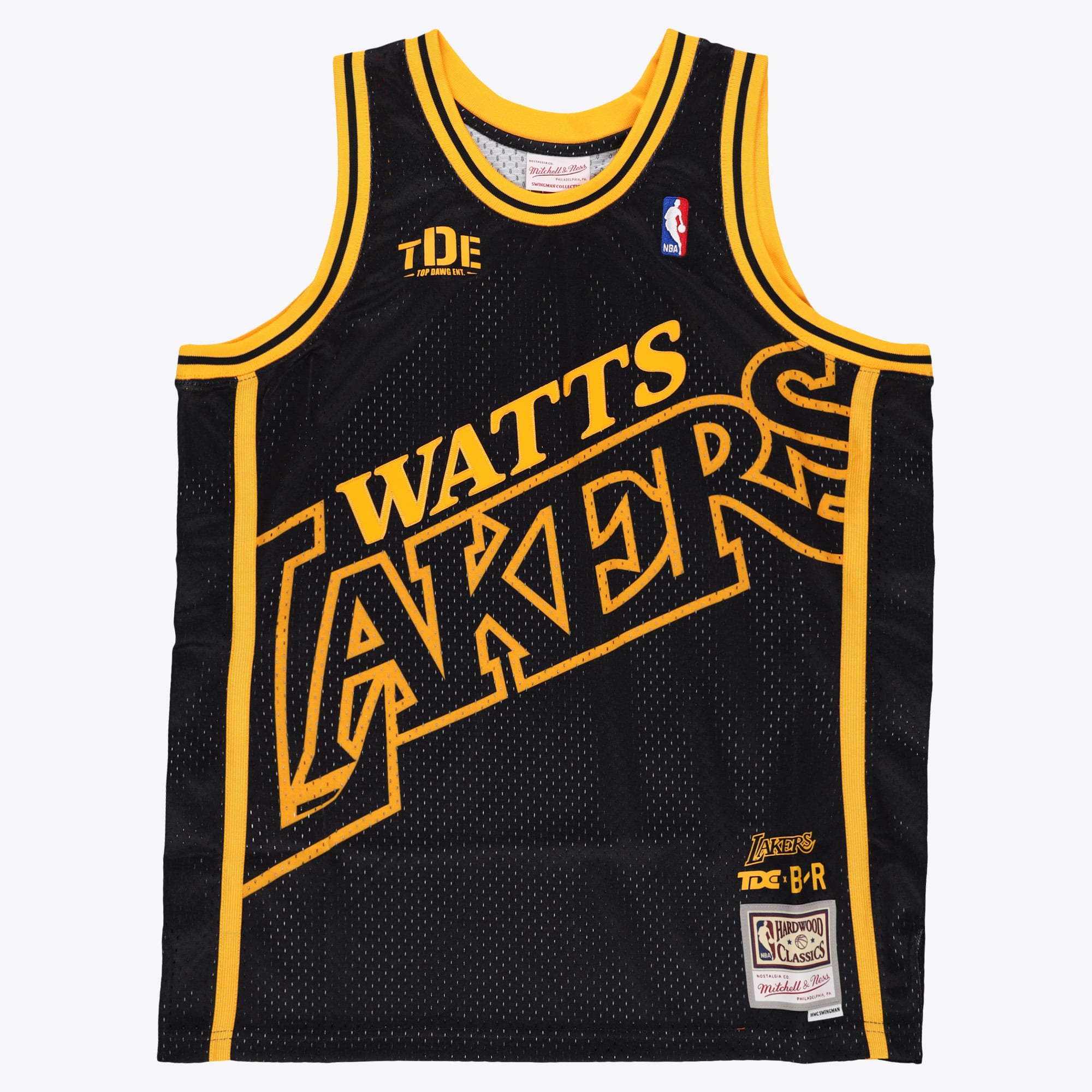 Los Angeles Lakers Mitchell & Ness X TDE BR Remix Trikot – Schwarz/Gold