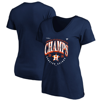 Women's Fanatics Navy Houston Astros 2026 AL West Division Champions Plus Size Locker Room V-Neck T-Shirt
